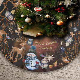 Falda Para El Árbol De Navidad De Poliéster Whimsical Woodland Friends Christmas Tree Skirt