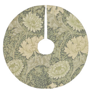 Falda Para El Árbol De Navidad De Poliéster William Morris Chrysanthemum Sage Flower