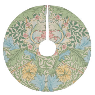 Falda Para El Árbol De Navidad De Poliéster William Morris Flor de Mirto Floral Botánico