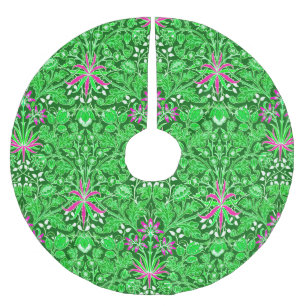 Falda Para El Árbol De Navidad De Poliéster William Morris Hyacinth Print Lime & Emerald Green