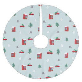 Falda Para El Árbol De Navidad De Poliéster Winter Village