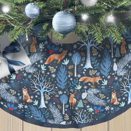 Falda Para El Árbol De Navidad De Poliéster Winter Woodland Blue/Gold ID785