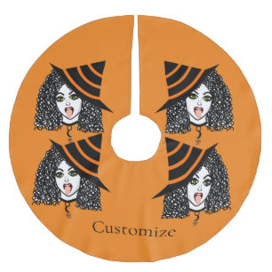 Falda Para El Árbol De Navidad De Poliéster Witch Thunder_Cove con cabello rizado