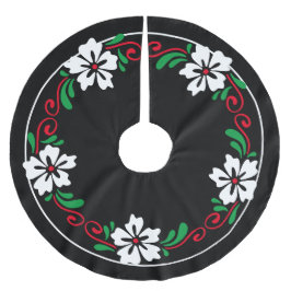 Falda Para El Árbol De Navidad De Poliéster Wreath estilizada de Navidades hibiscos blancos