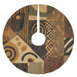 Falda Para El Árbol De Navidad De Poliéster Yoruba African designs in earth tones
