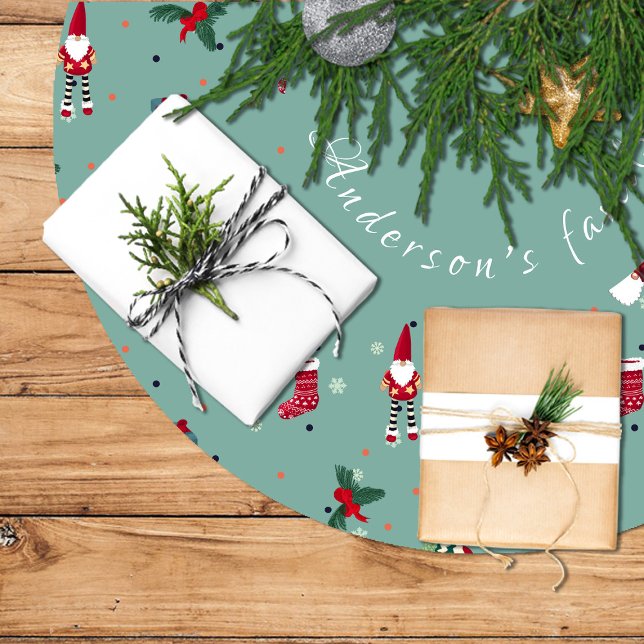 Falda Para El Árbol De Navidad Santa Claus (Santa Claus, gifts, and Christmas stockings. Brushed Polyester Tree Skirt
)