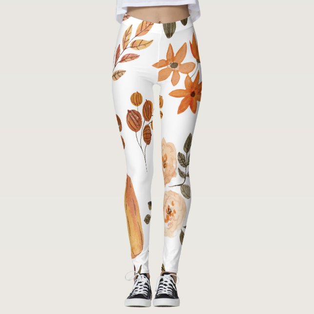 Fall Autumn Pattern Women's Fashion Leggings (Anverso)
