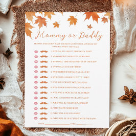 Fall Baby Shower Adivina Quién es la tarjeta de ju