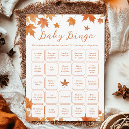 Fall Baby Shower Buscar tarjeta de juego de bingo