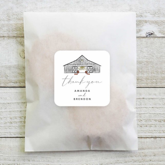 Fall Barn Pumpkins Pegatina de la Plaza Boda recié (Subido por el creador)