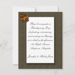 Fall Bounty Cornucopia Thanksgiving Invitación