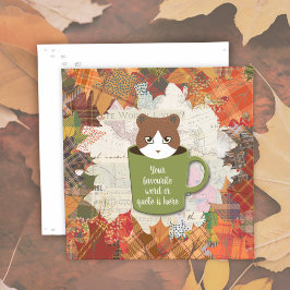 Fall Break Cat Flat Card