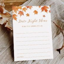 Fall Bridal Shower Date Noche Ideas Tarjeta