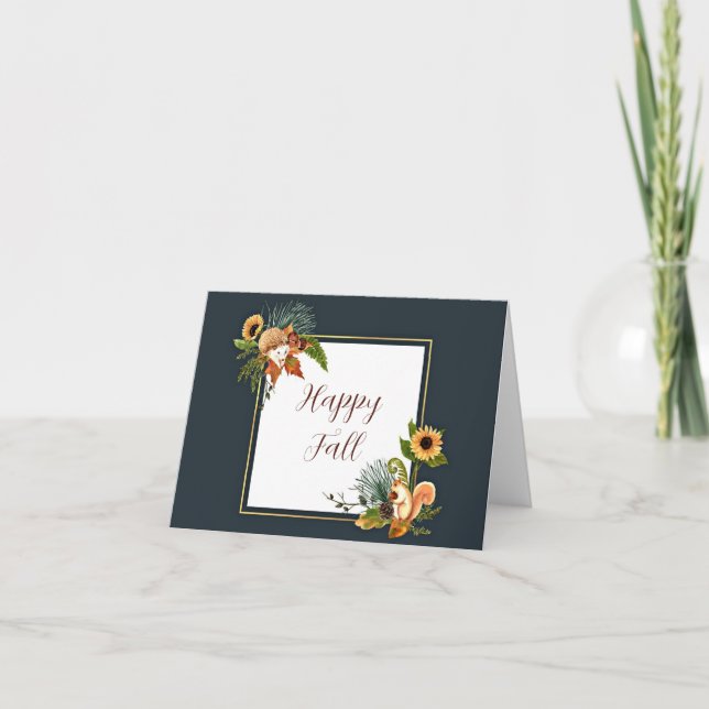 Fall critters and nature with customizable text  (Anverso)