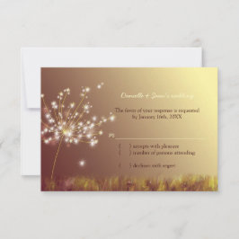 Fall Dandelion Field Wedding Tarjeta RSVP