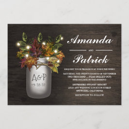Fall deja invitaciones a la boda rústica de Mason