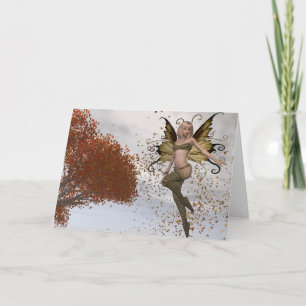 Fall Faerie Design 1 - Tarjeta de saludo de fantas