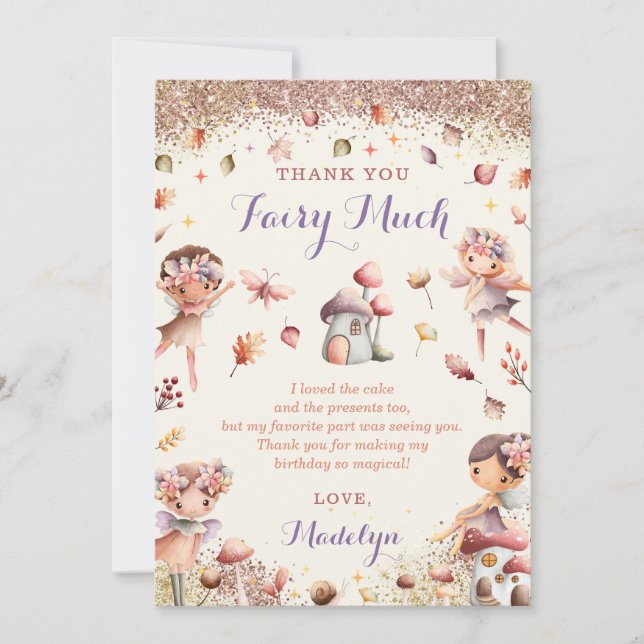 Fall Fairy Chica Birday (Cumpleaños) - Tarjeta de  (Anverso)