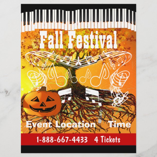 Fall Festival Halloween Evento o Fall Event Flyer (Frente)
