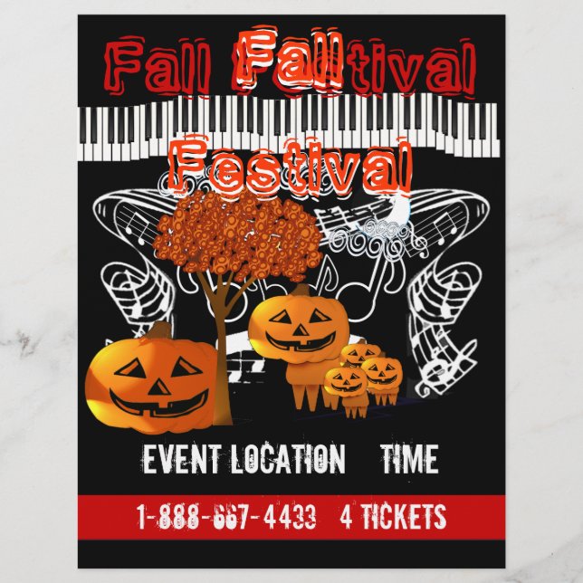 Fall Festival Halloween Evento o Fall Event Flyer (Frente)