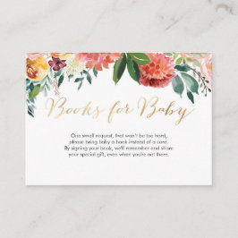 Fall Floral Baby Shower Books para la tarjeta de b