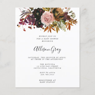 Fall Floral Baby Shower   Folleto presupuestario