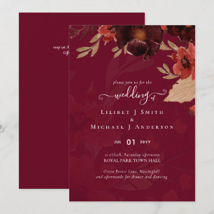 Fall Floral Boda Suite Terracotta Borgoña Rojo