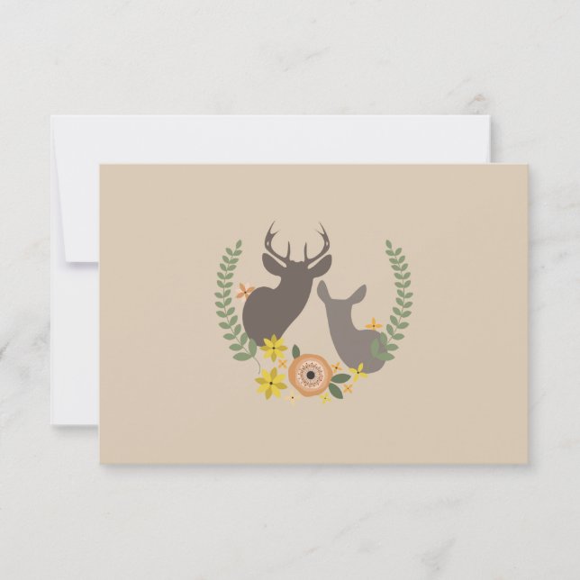 Fall Floral Deer Wedding RSVP (Anverso)
