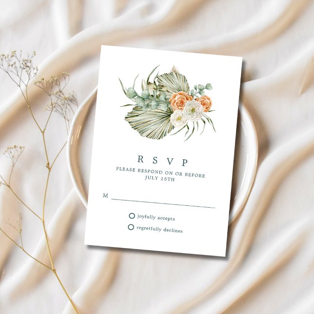 Fall Floral Rustic Wedding Outdoor RSVP (Fall Floral Rustic Outdoor Wedding RSVP)