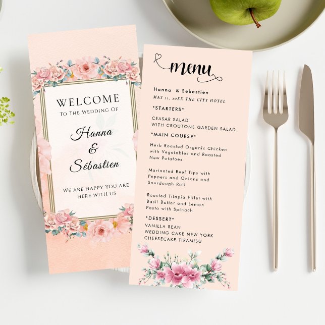 Fall Floral  Wedding Menu (Subido por el creador)
