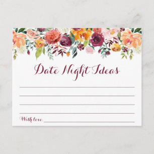 Fall Flower Date Nocturna Tarjetas de ideas, Maroo