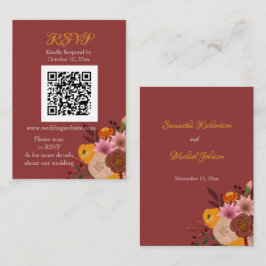 Fall Flower RSVP con tarjeta de gabinete de código