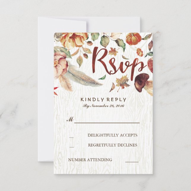 Fall Harvest Rustic Wedding Rsvp (Anverso)