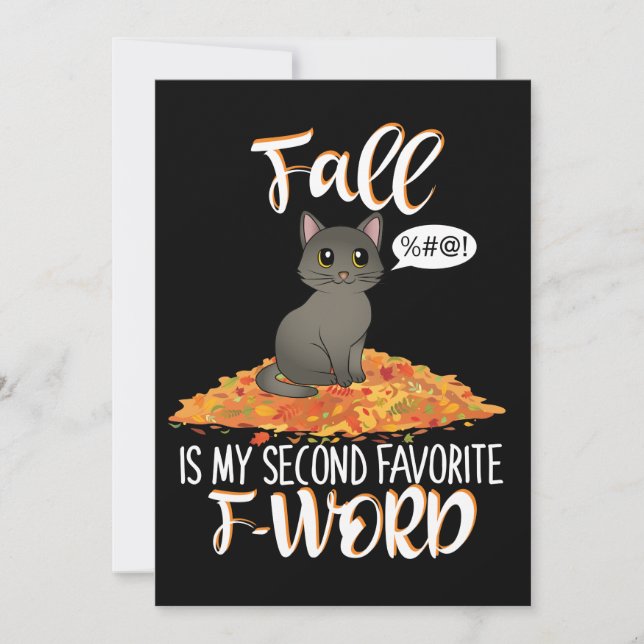 Fall is My Second Favorite F-Word - Cute Cat (Anverso)