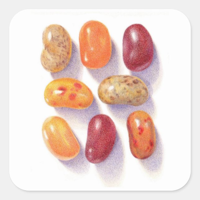 FALL JELLY BEANS Grandes Pegatinas Cuadrados (Anverso)