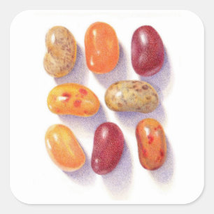 FALL JELLY BEANS Grandes Pegatinas Cuadrados