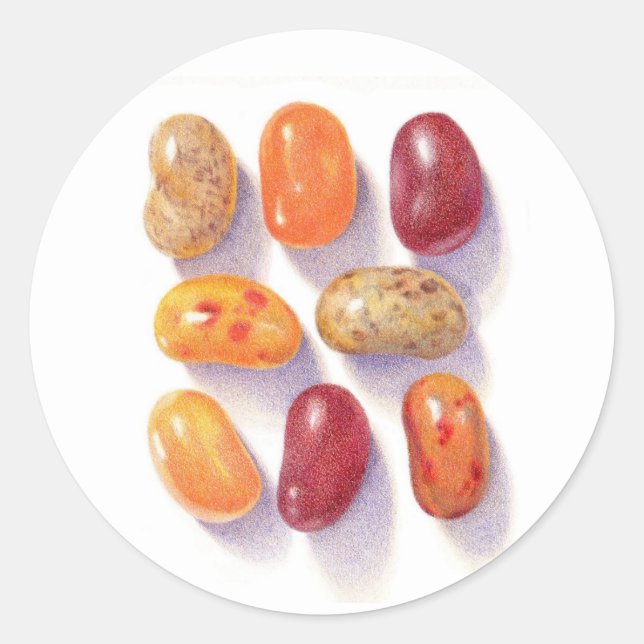 FALL JELLY BEANS Grandes Pegatinas redondos (Anverso)