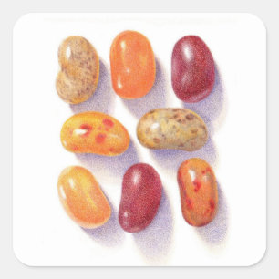 FALL JELLY BEANS PEQUEÑOS Pegatinas cuadrados