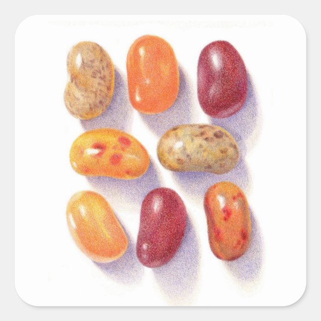 FALL JELLY BEANS PEQUEÑOS Pegatinas cuadrados (Anverso)