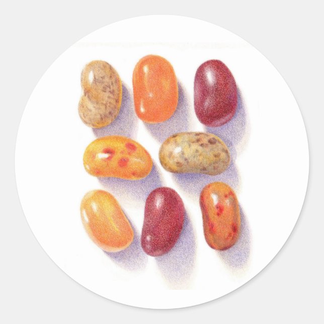 FALL JELLY BEANS Pequeños Pegatinas redondos (Anverso)
