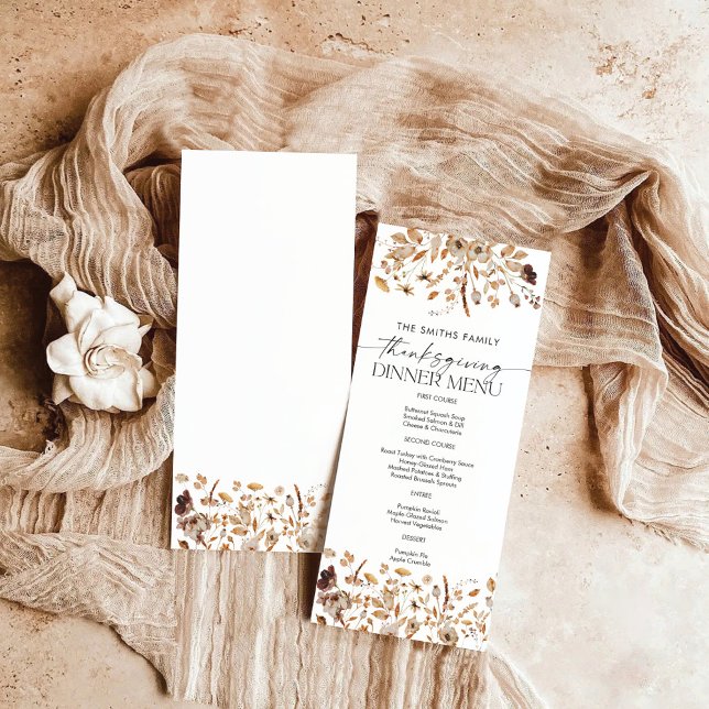 Fall Leaves Thanksgiving Dinner Flat Menu (Subido por el creador)
