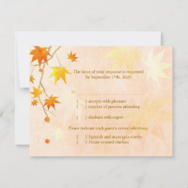 Fall Maple Leaf Boda Menú Elección RSVP