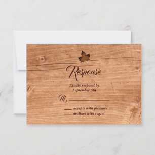 Fall Maple Leaf RSVP en roble