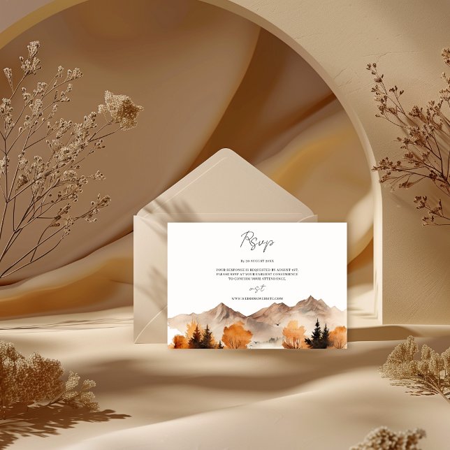 Fall Mountain Wedding Rsvp Card (Subido por el creador)