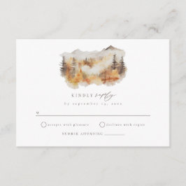 Fall Mountain Wedding RSVP Tarjeta de Gabinete