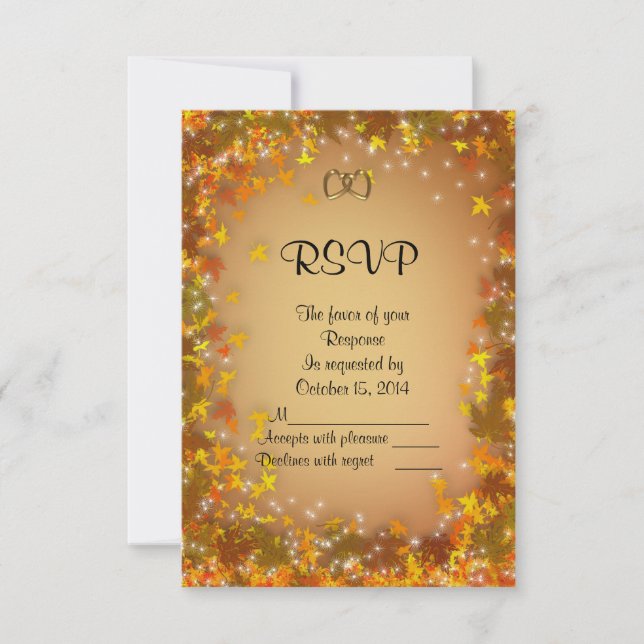 Fall Otoño Boda RSVP tarjeta de respuesta (Anverso)