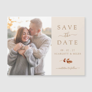 Fall Photo Save the Date Boda Magnetic Card