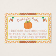 Fall Pumpkin Baby Shower Book Request Card