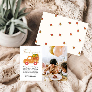 Fall pumpkin cumpleaños tarjeta de agradecimiento