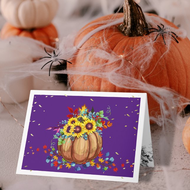 Fall Pumpkin Happy Halloween Card (Subido por el creador)